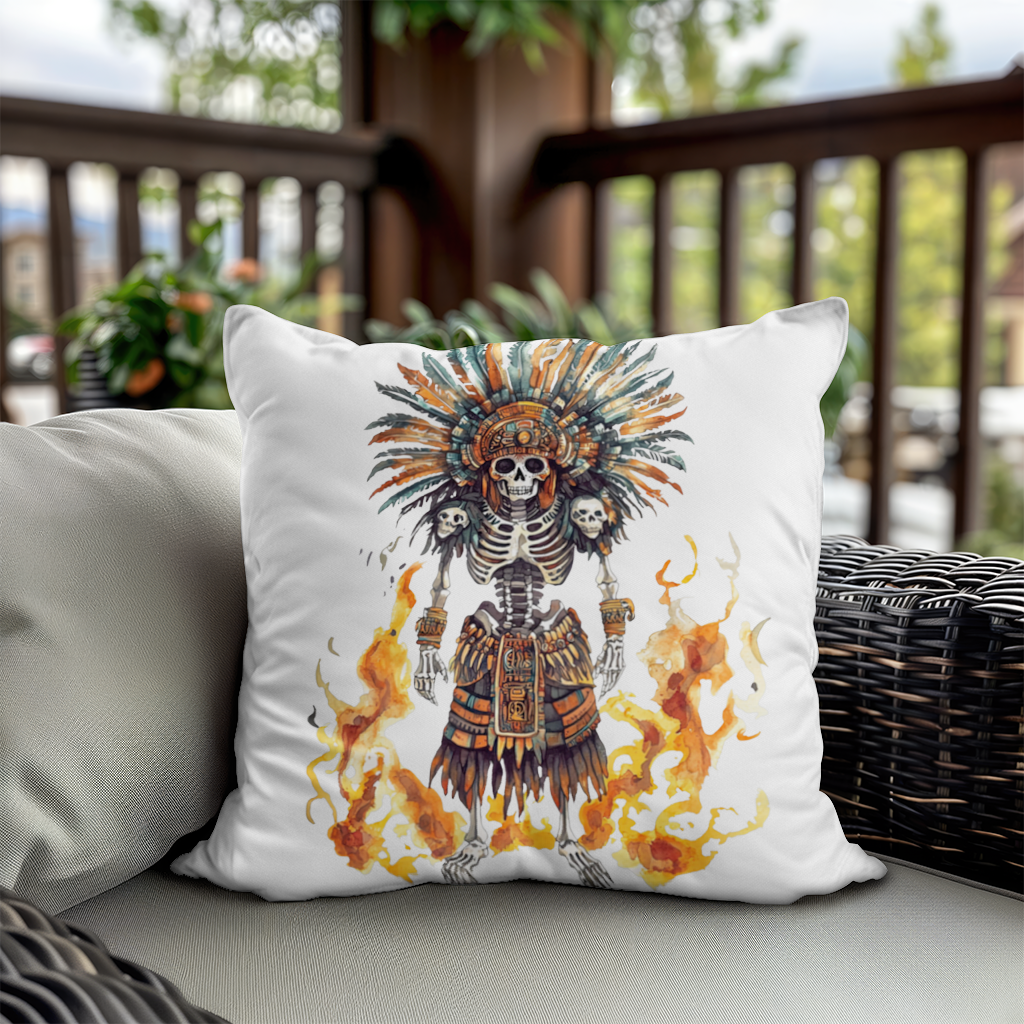 Aztec Skeleton Warrior Decorative pillow cover