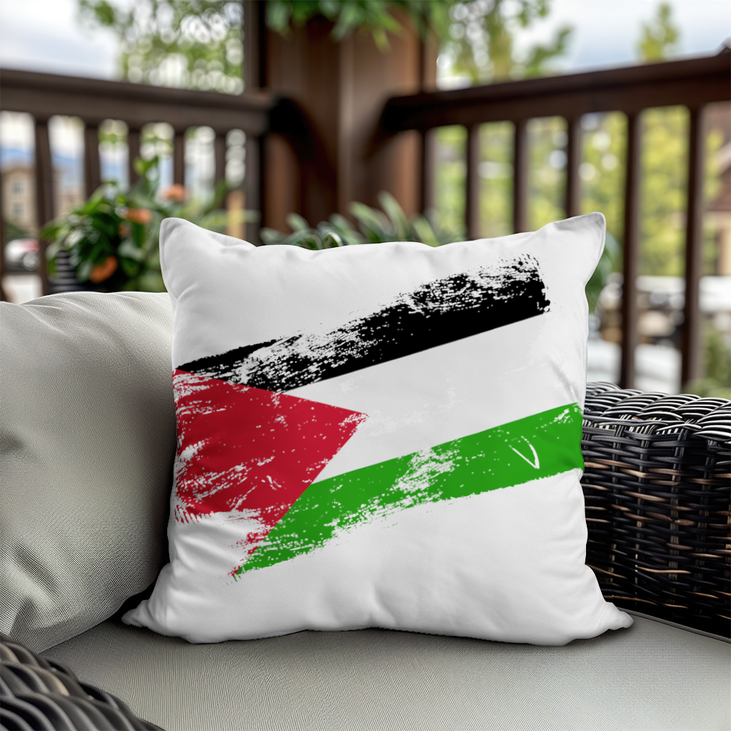 Palestine Resistance Flag Brush Stroke Decorative pillow cover