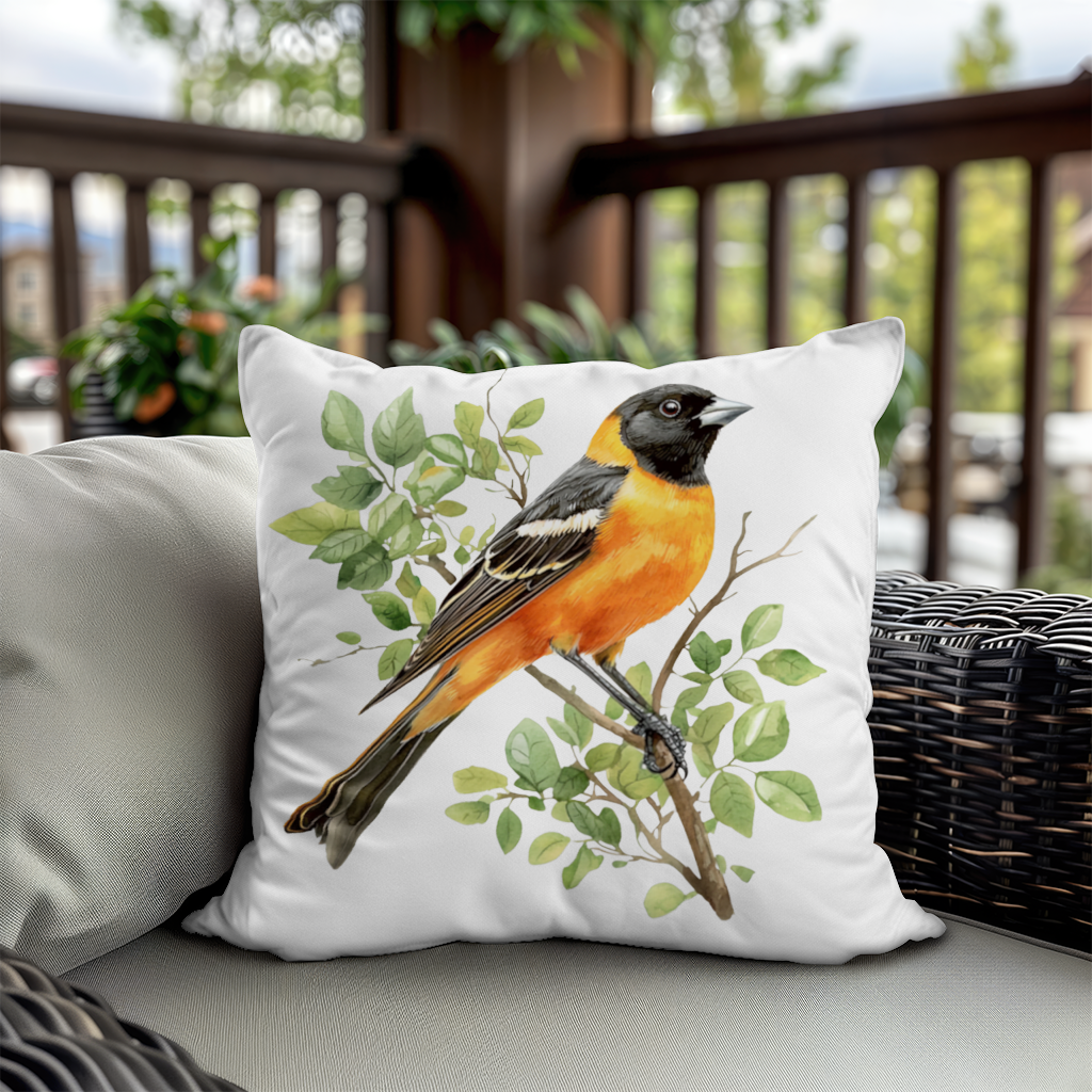 Baltimore Asma Kuşu Dalda Dekoratif Kırlent Kılıfı