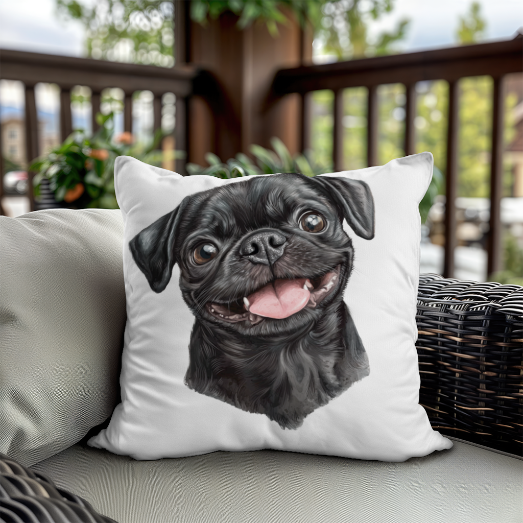 Happy Black Pug Face 