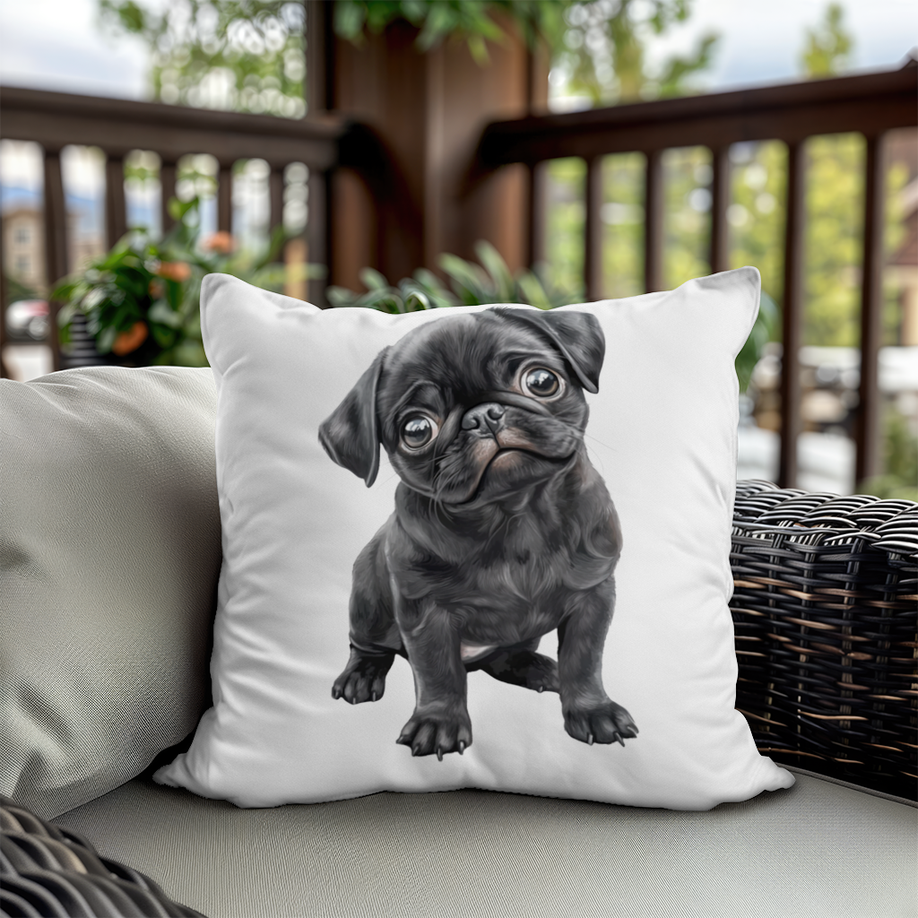 Innocent Black Pug Puppy 