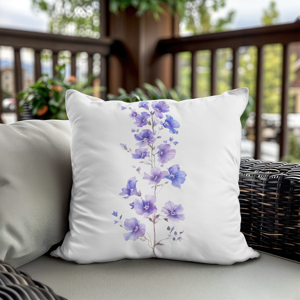 Delicate Blue Flax Wildflowers Decorative pillow cover