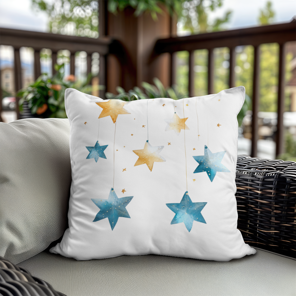 Watercolor Hanging Stars Decorative pillow cover