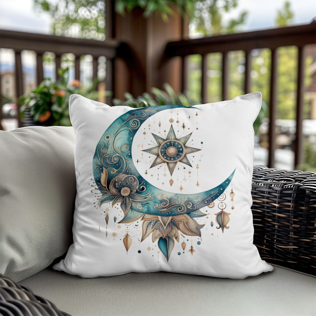 Boho Celestial Sun and Moon Decorative pillow cover