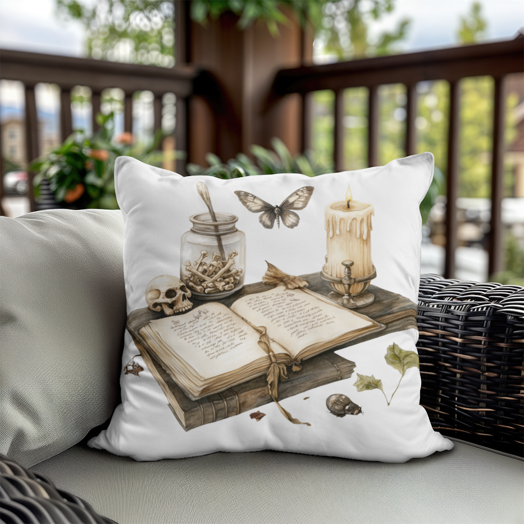 Vintage Dark Academia Grimoire Decorative pillow cover