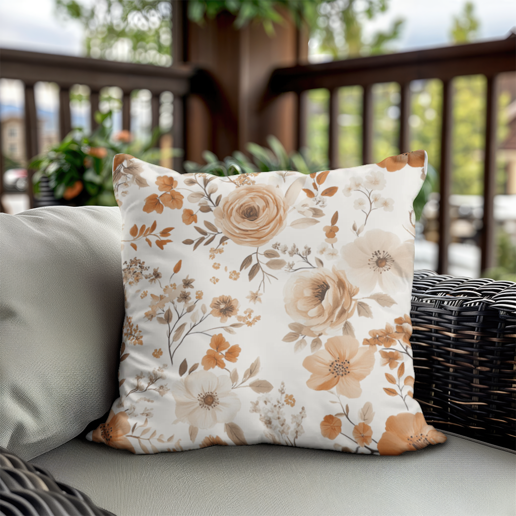 Terracotta Vintage Rose Decorative pillow cover