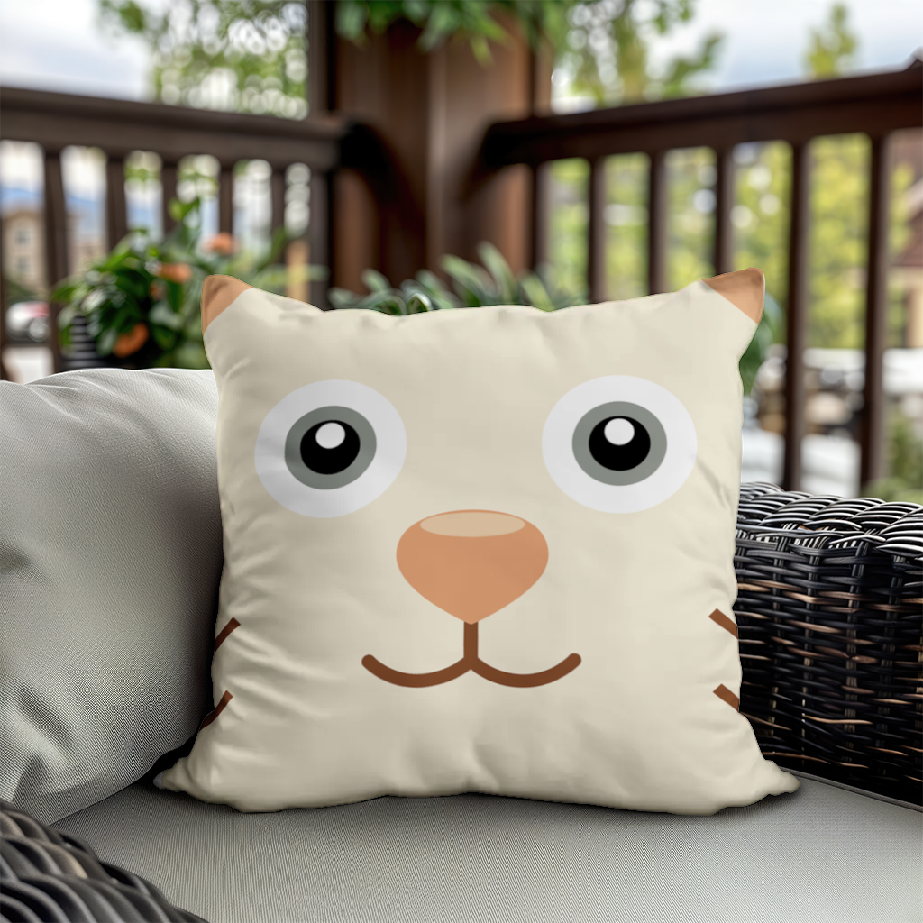 Teddy Bear Pooli-Cute Cat Pedro Face Decorative pillow cover