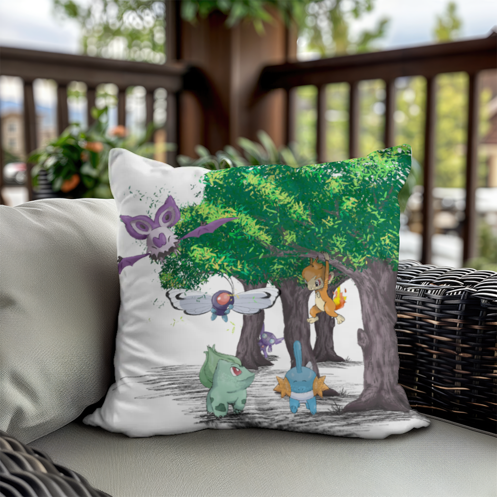 Fanmade Fakemon Characters, happy friends, anime characters Decorative pillow cover