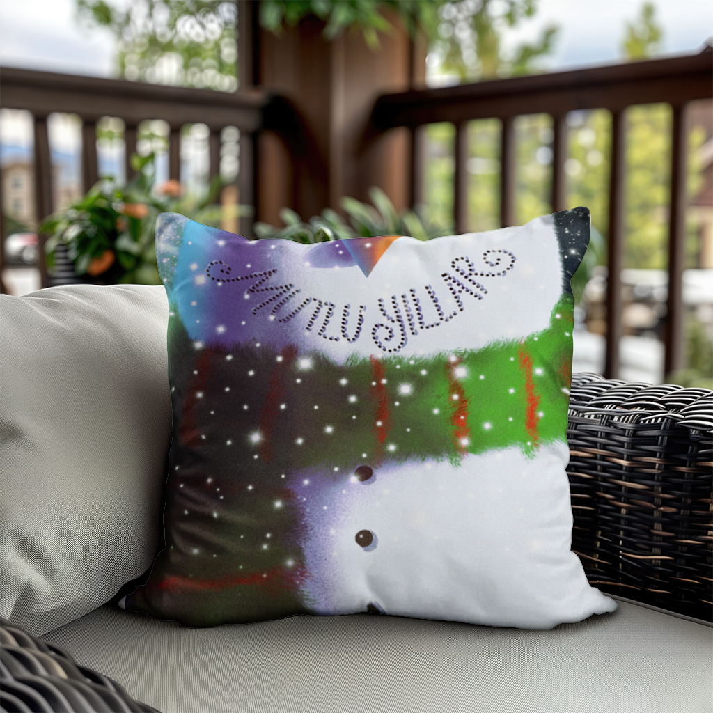 happy new year snow man Decorative pillow cover