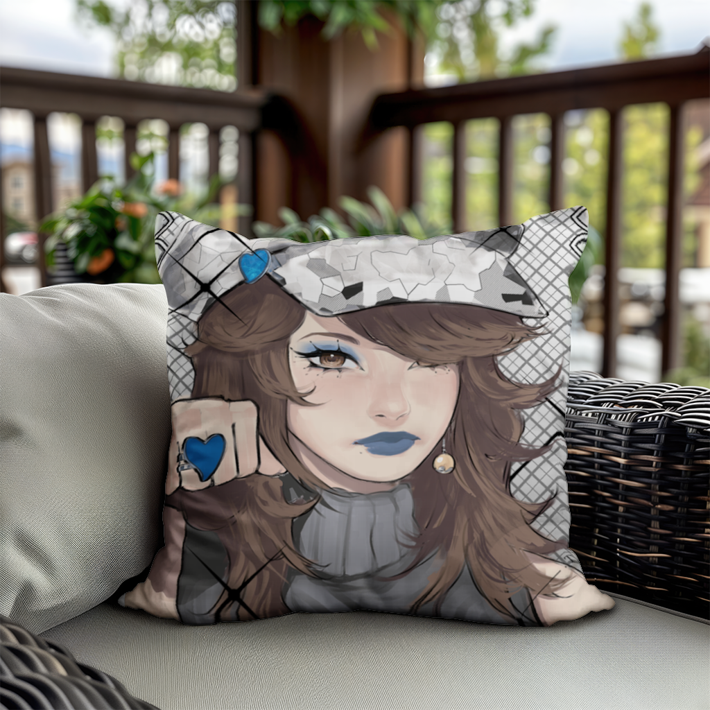 blue heart Decorative pillow cover