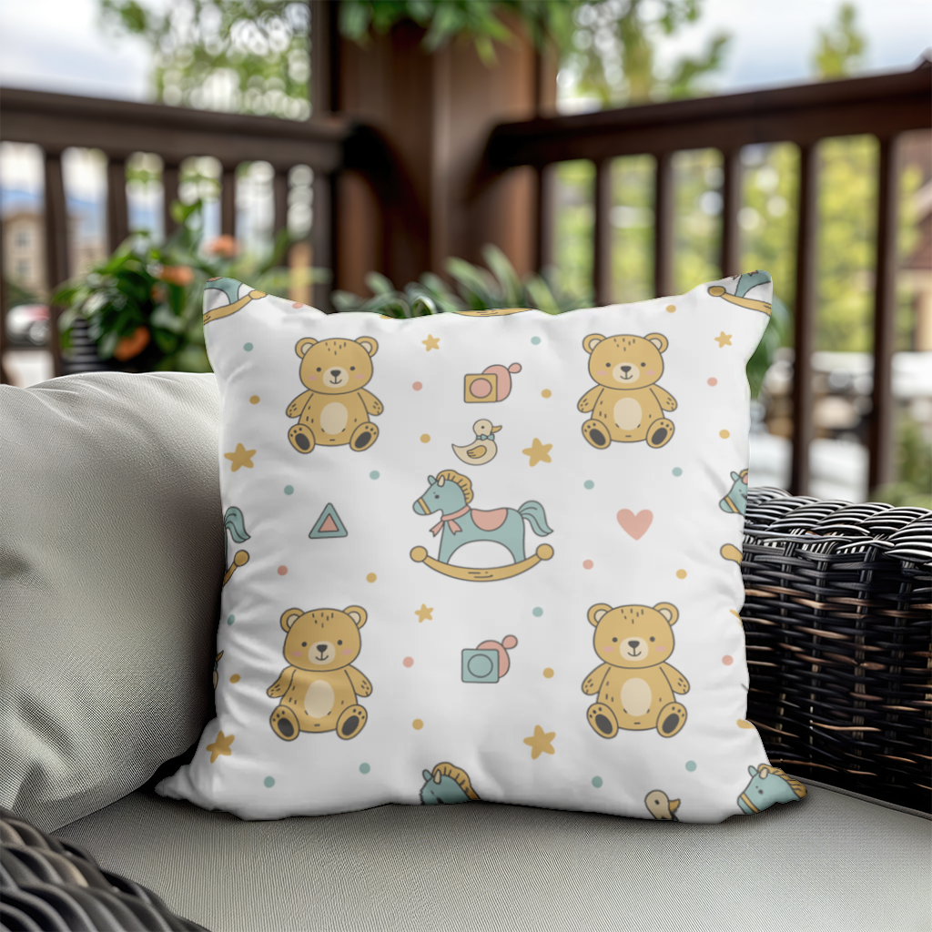 Cute Toy Pattern Kids Background Decorative pillow cover