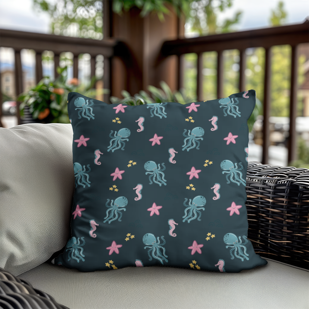 Cute Sea Creatures Decorative pillow cover