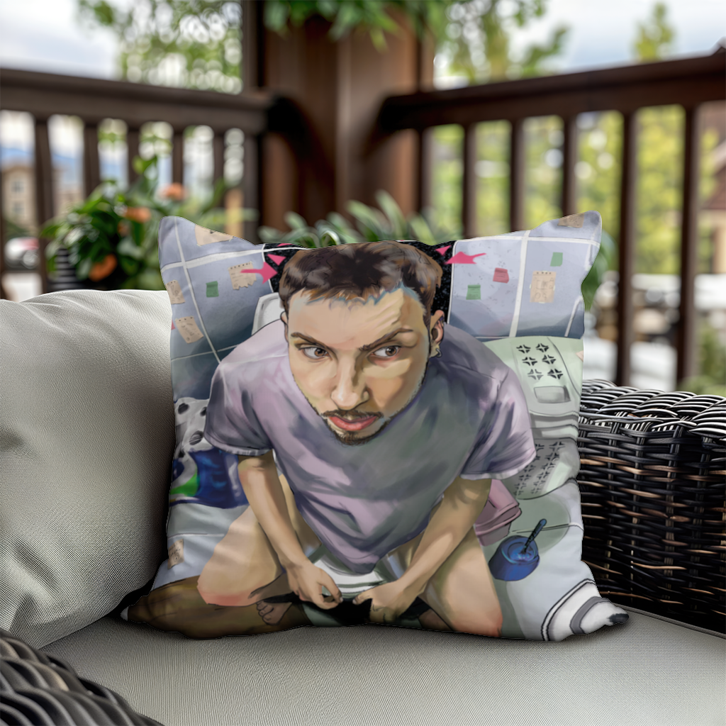 Toilet allegory Decorative pillow cover