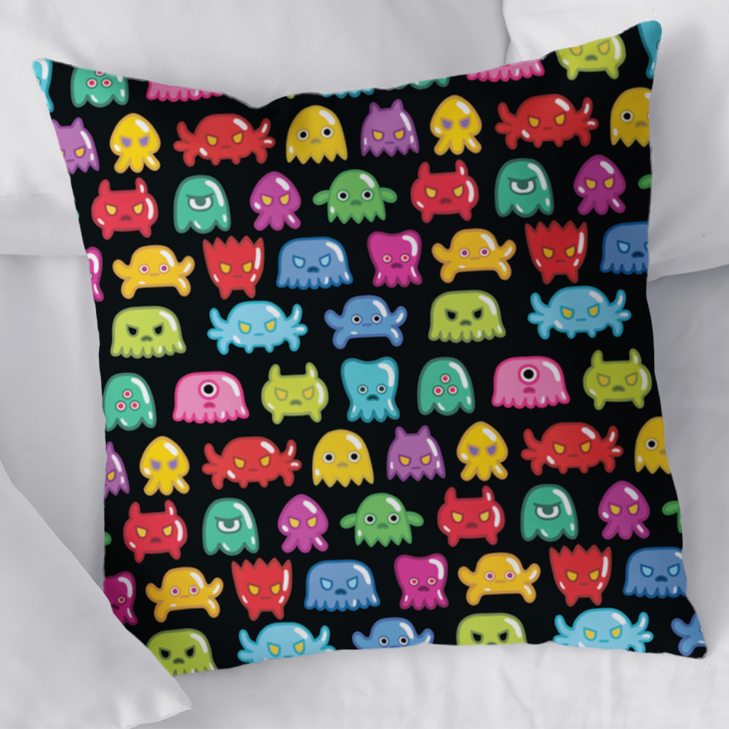 Cute Colorful Monsters Seamless Pattern Decorative pillow cover