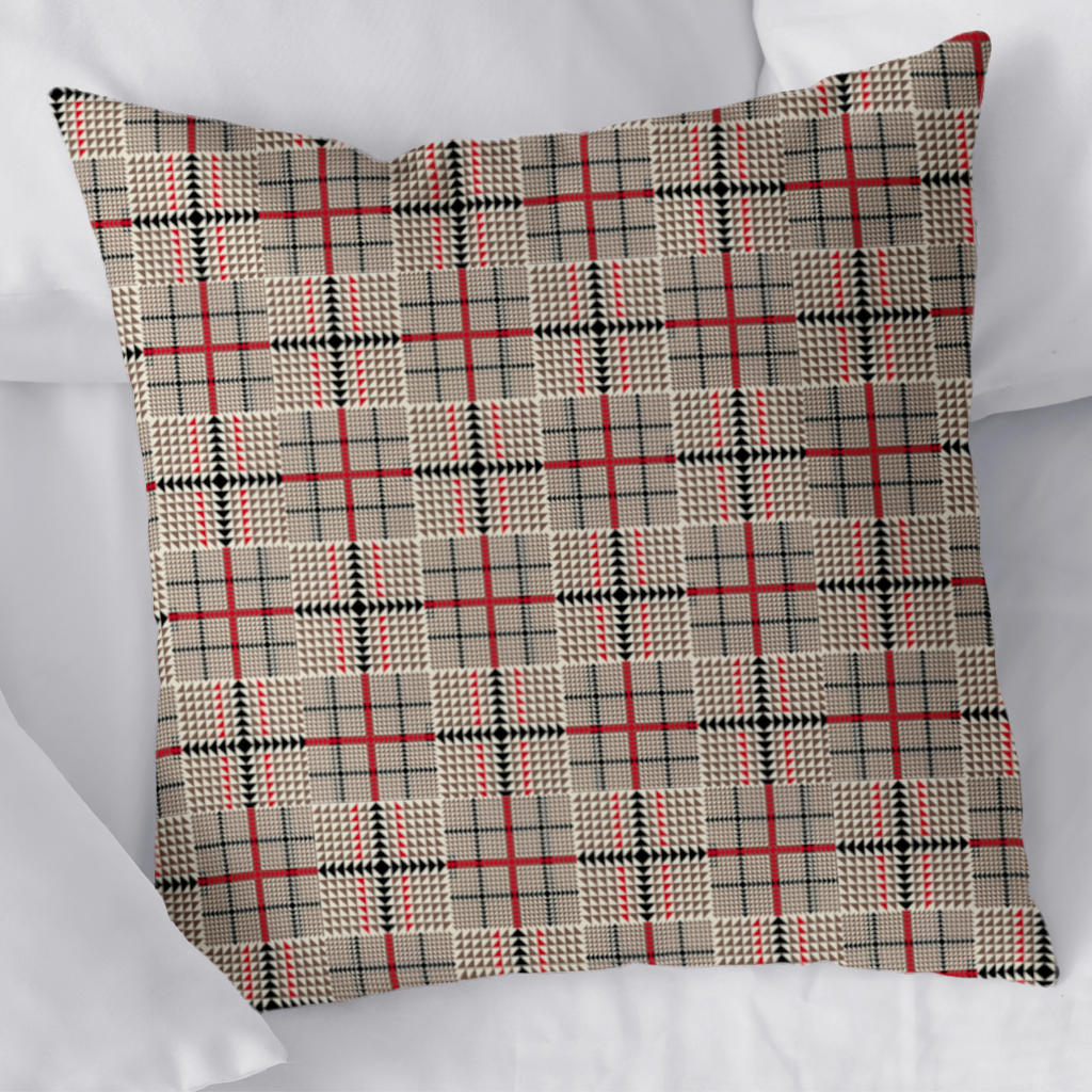 Red Black Geometric Tribal Pattern 