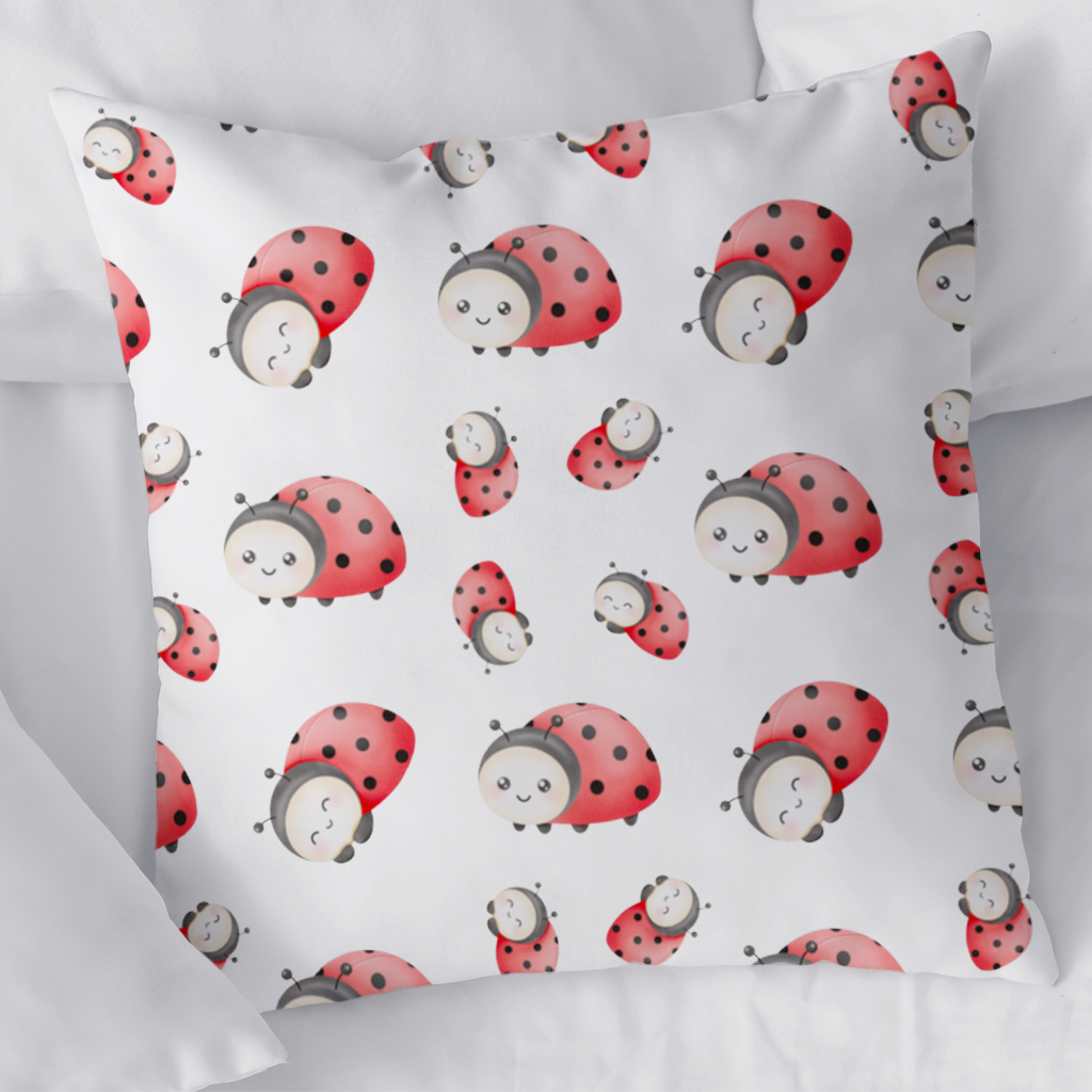 Cute Kawaii Ladybug Pattern Decorative pillow cover