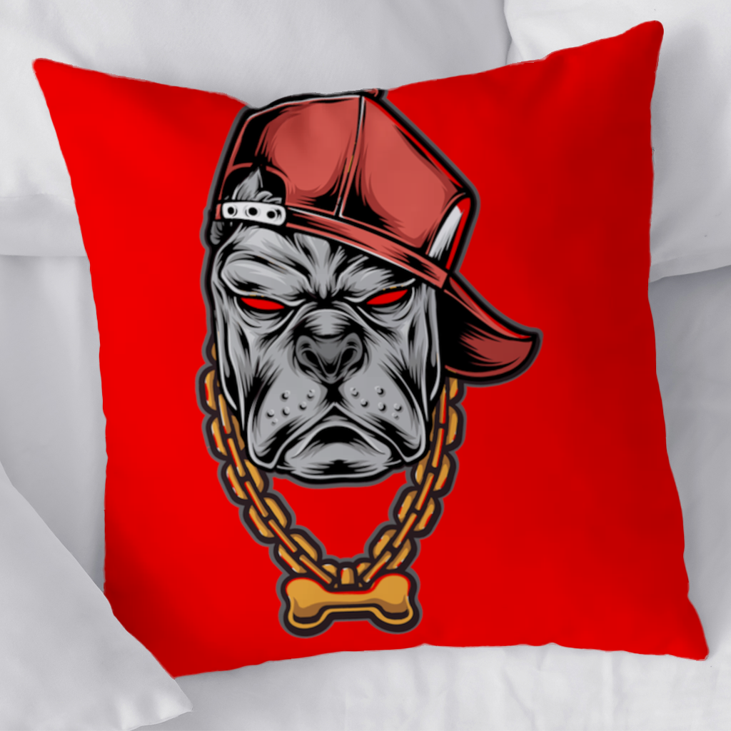 Hip Hop Style Gangster Dog Illustration Decorative pillow cover