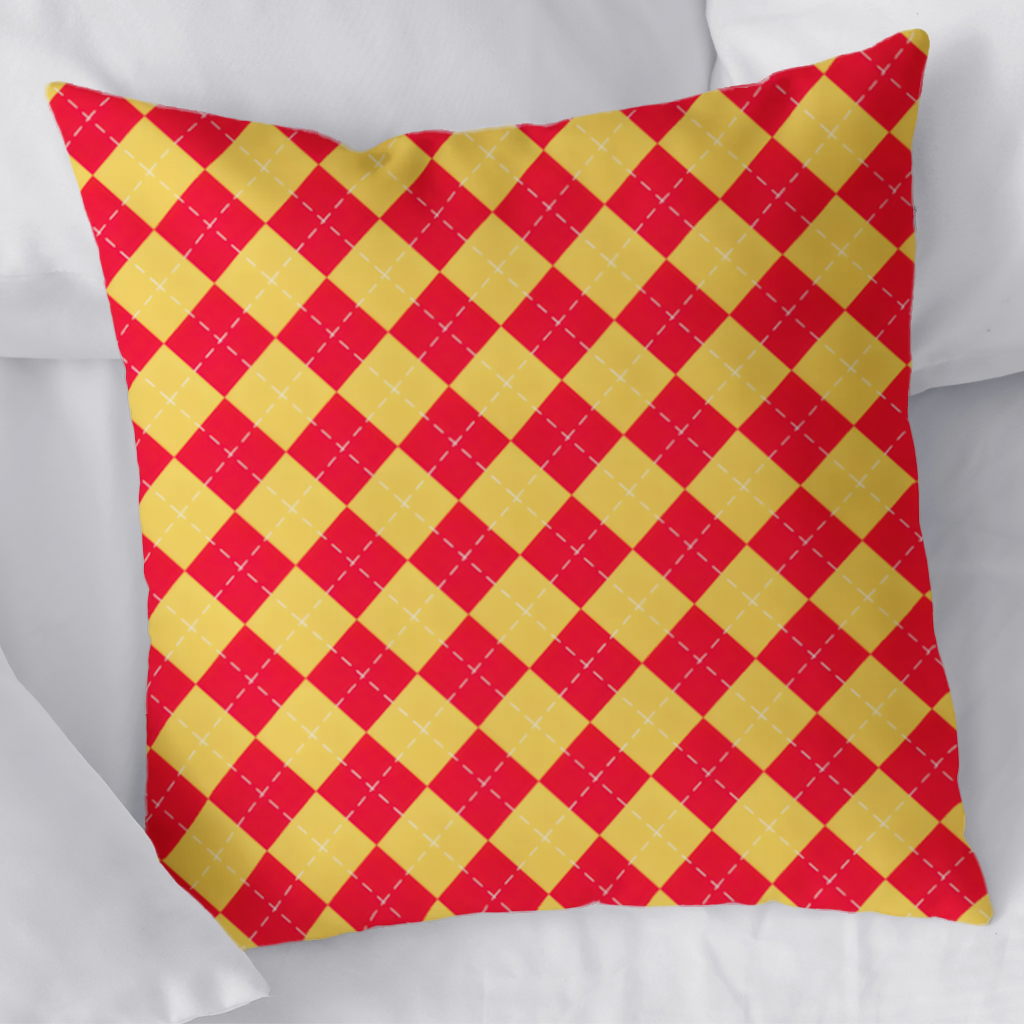 Red and Yellow Argyle Geometric Pattern Background 