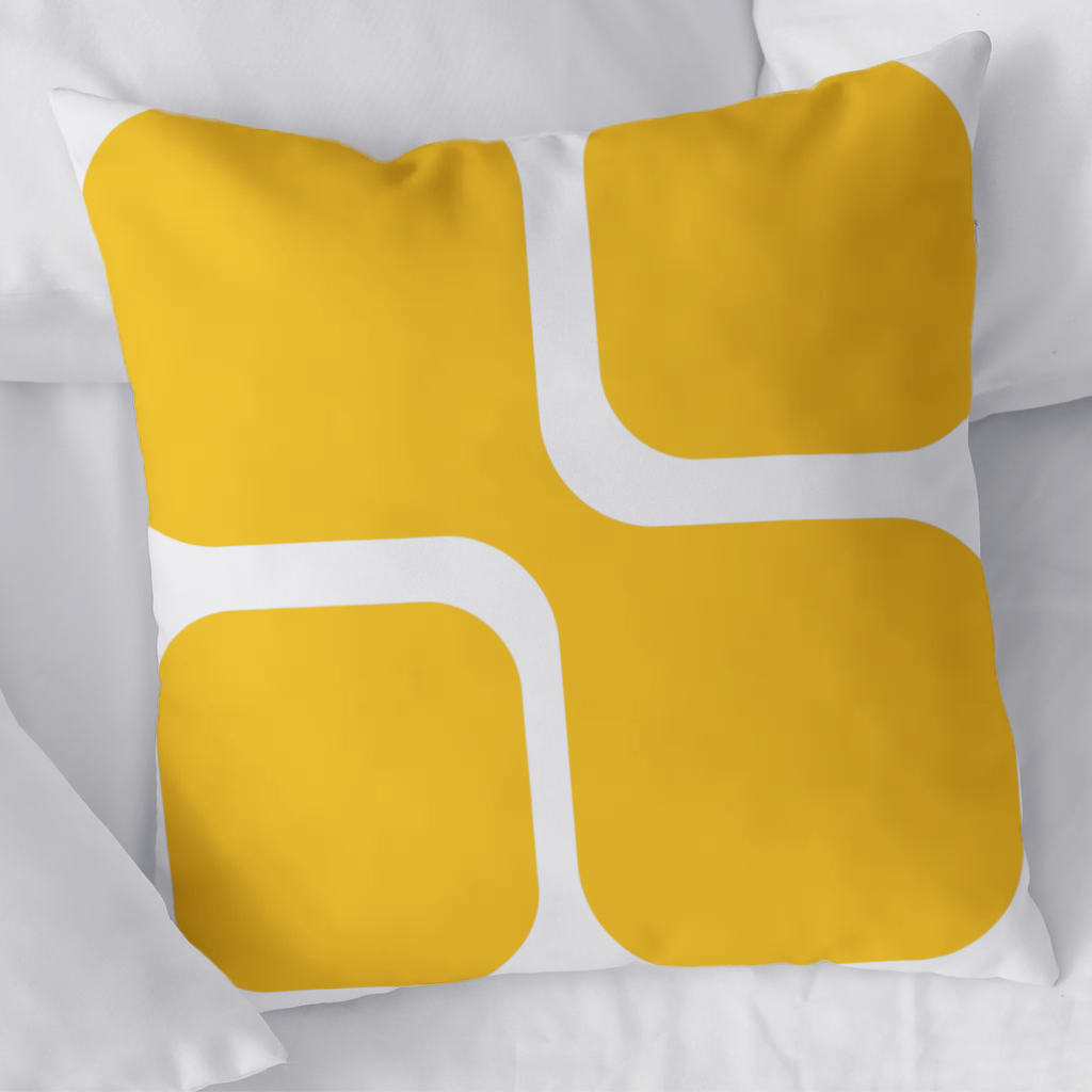 Yellow Geometric Labyrinth and Modern Abstract Pattern Decorative pillow cover