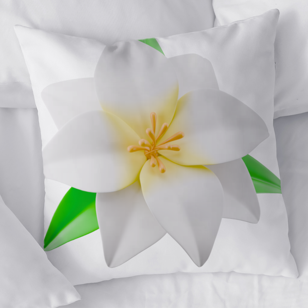 3D White Lily Flower Illustration 