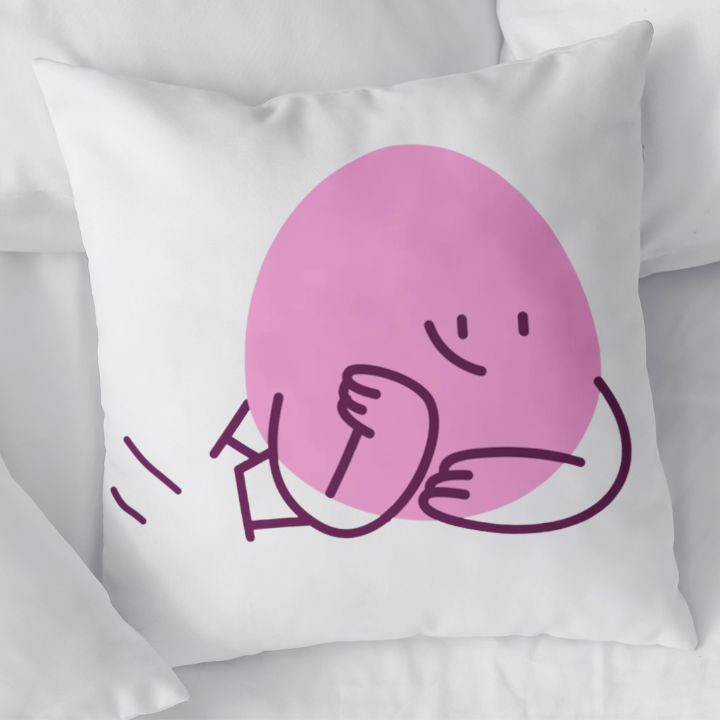 Cute Pink Lying Character Illustration 