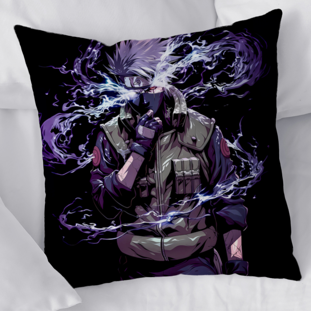 Kakashi Hatake  The Surge of Purple Lightning Decorative pillow cover