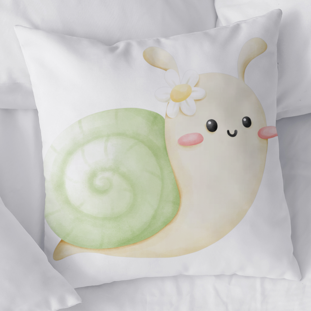 Cute Snail Illustration Decorative pillow cover