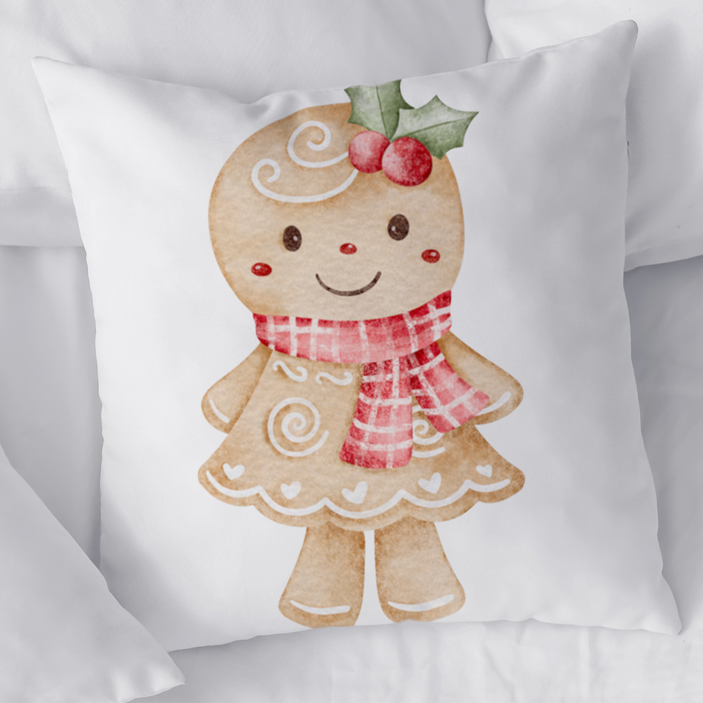 Cute Gingerbread Cookie Character Decorative pillow cover