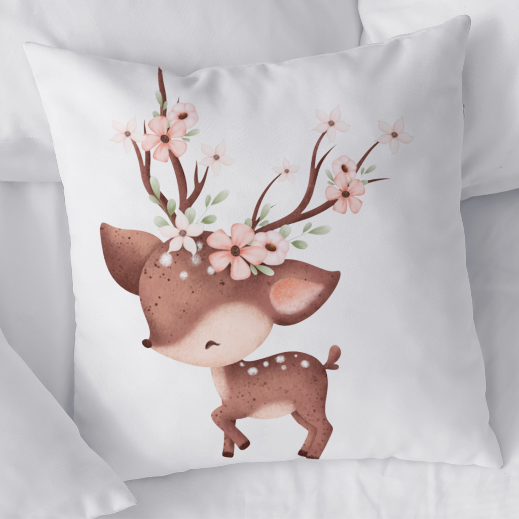 Cute Baby Deer with Floral Antlers 