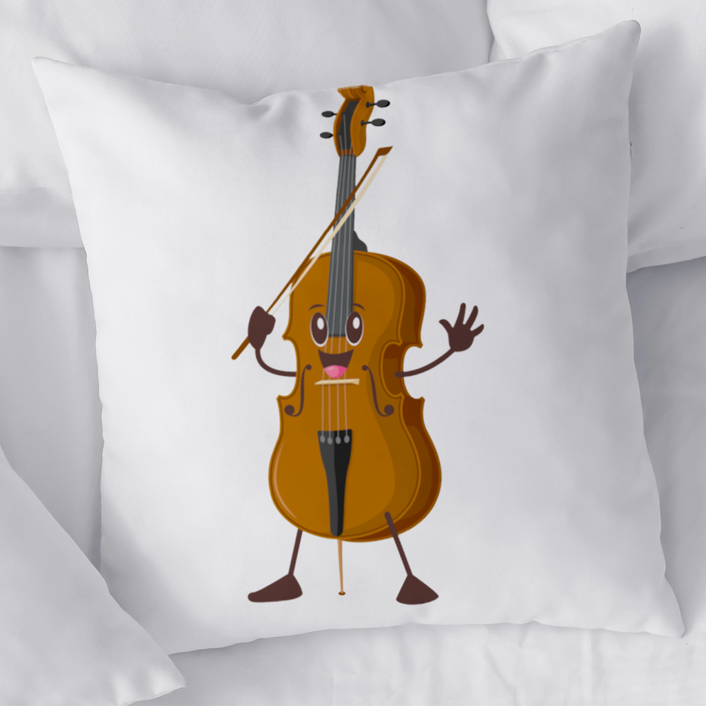Happy Cello Character Art Design Decorative pillow cover