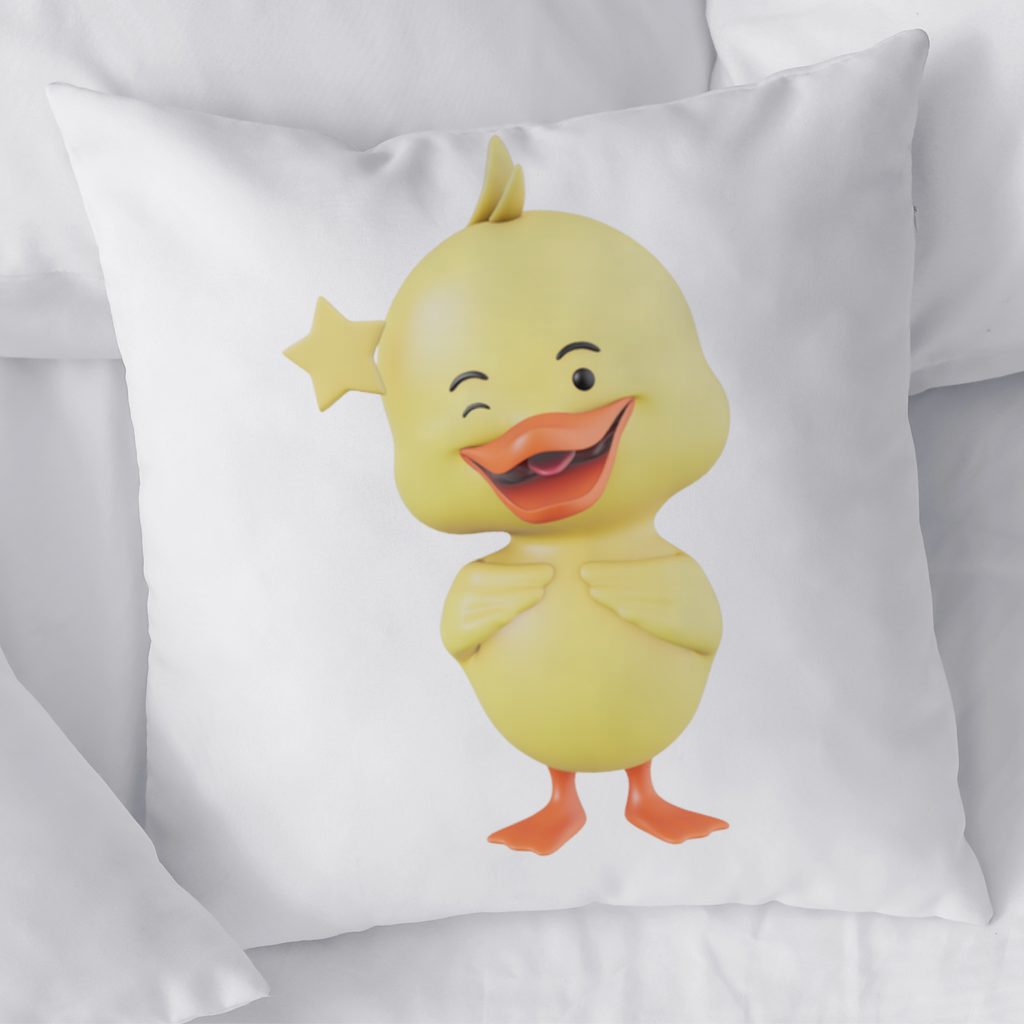 Cheerful Winking Yellow Duck with Star 