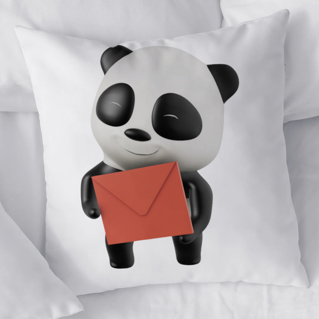 Happy Panda Character Holding Red Envelope 