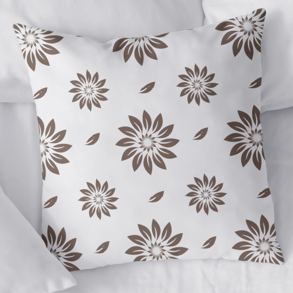 Minimalist Modern Brown Floral Pattern 