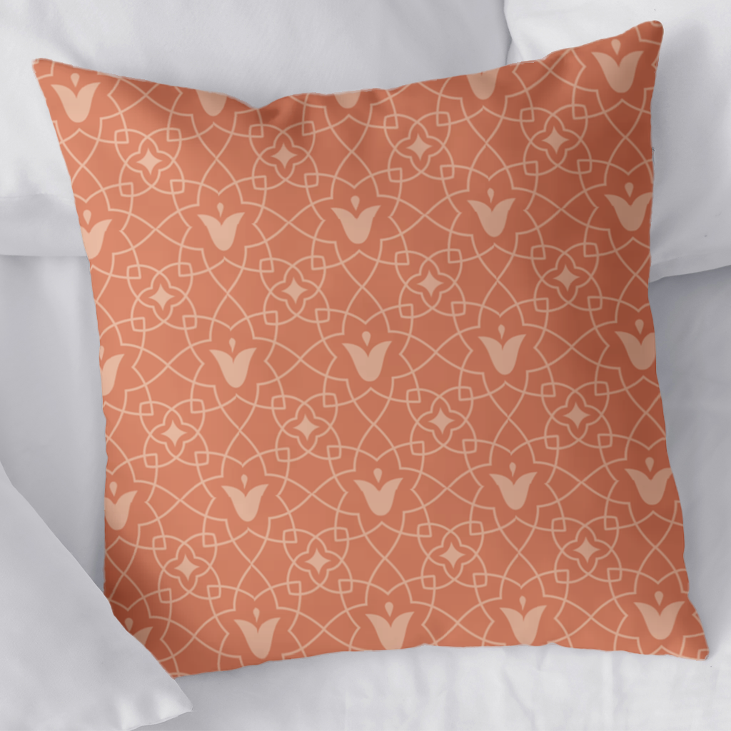 Modern Geometric Linear Terracotta Pattern Decorative pillow cover