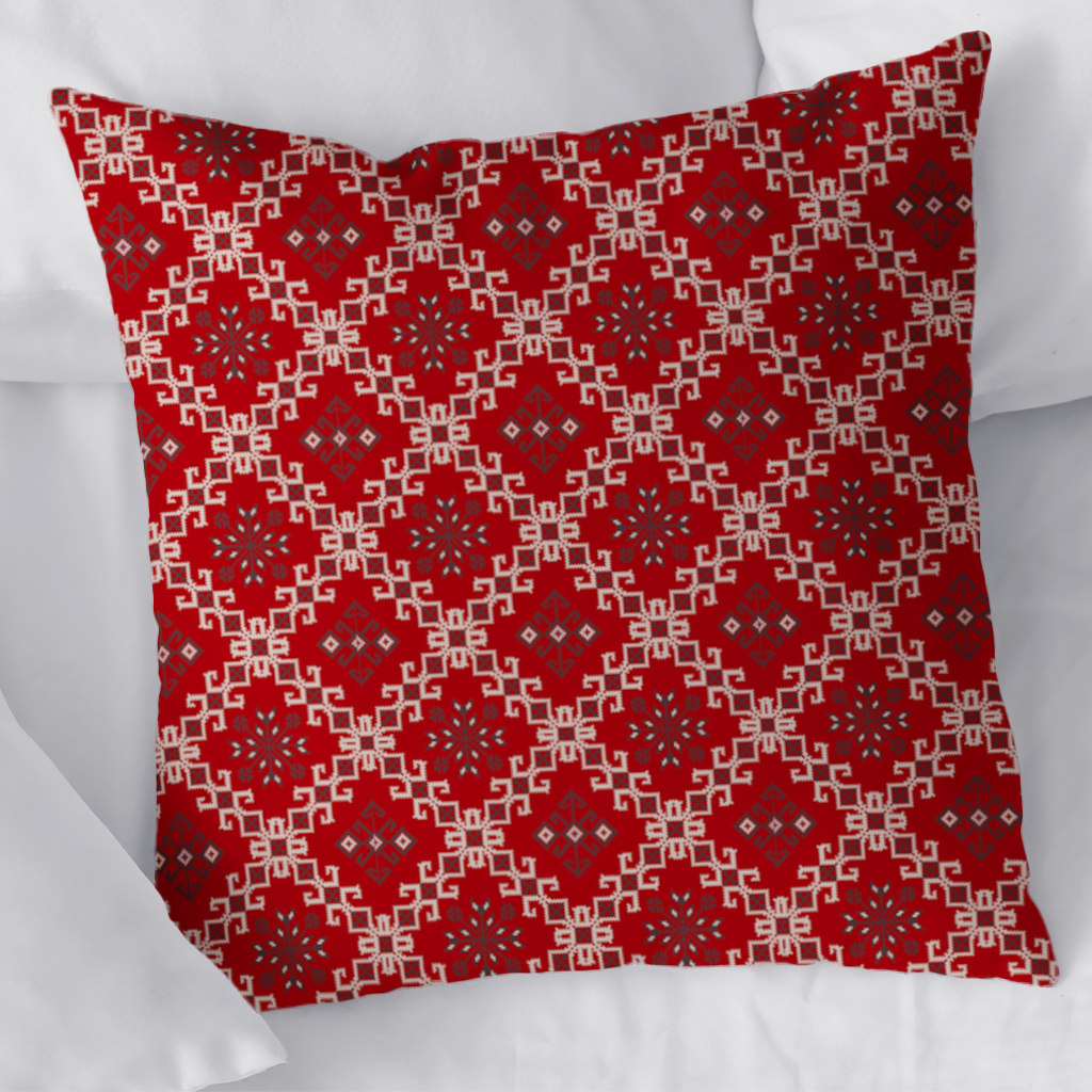 Red Ethnic Embroidery Pattern 