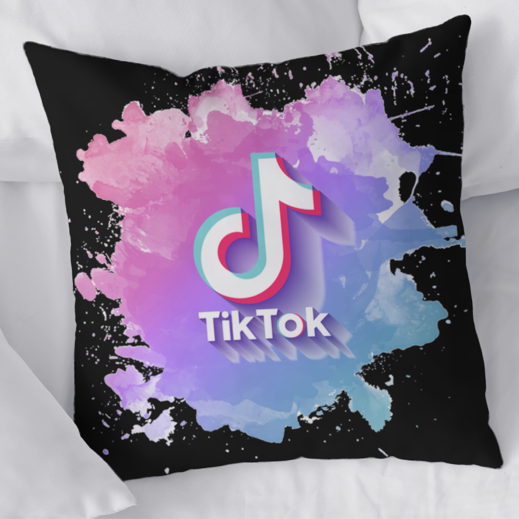 TikTok Logo with Watercolor Effect Decorative pillow cover