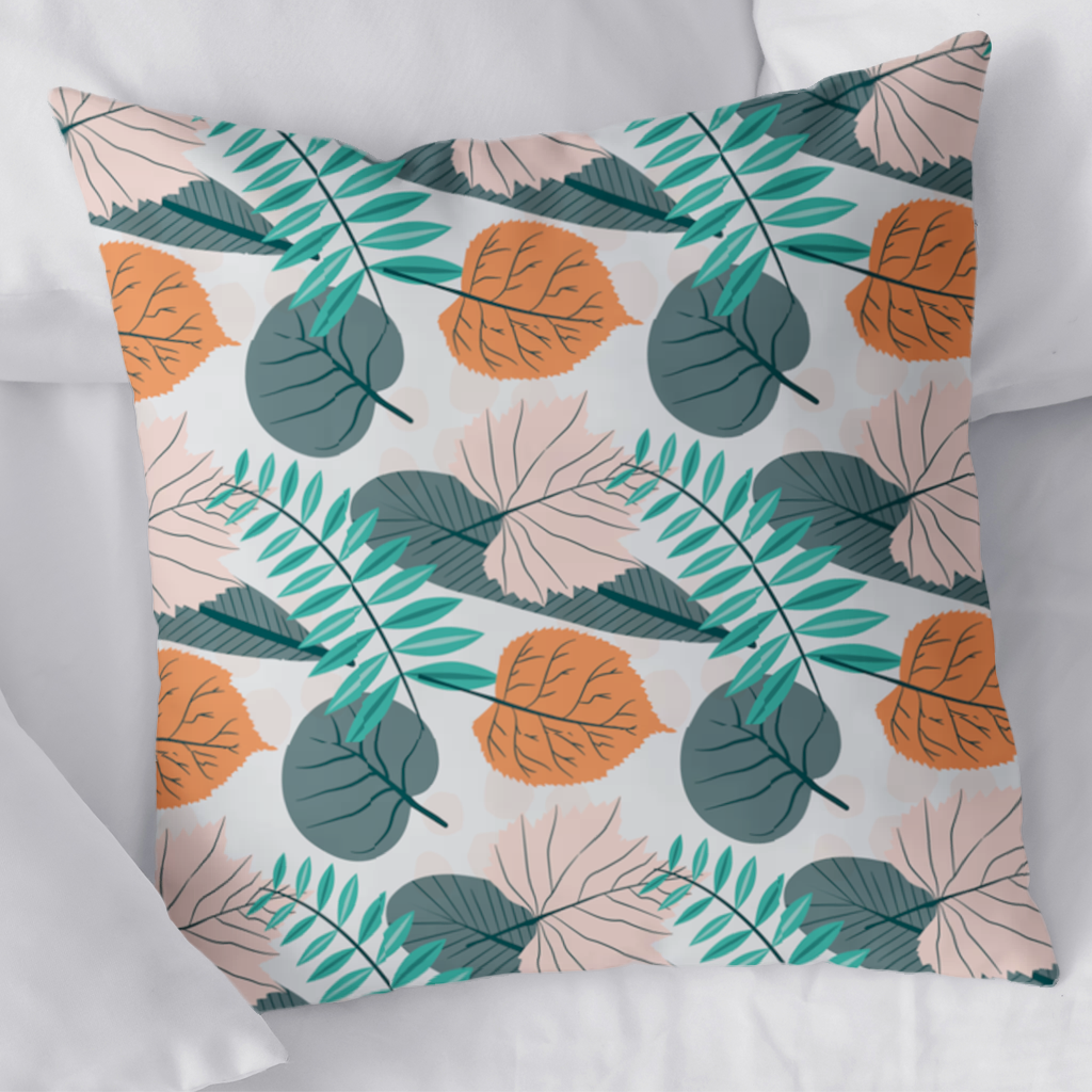 Modern Tropikal Yapraklar Dekoratif Kırlent Kılıfı