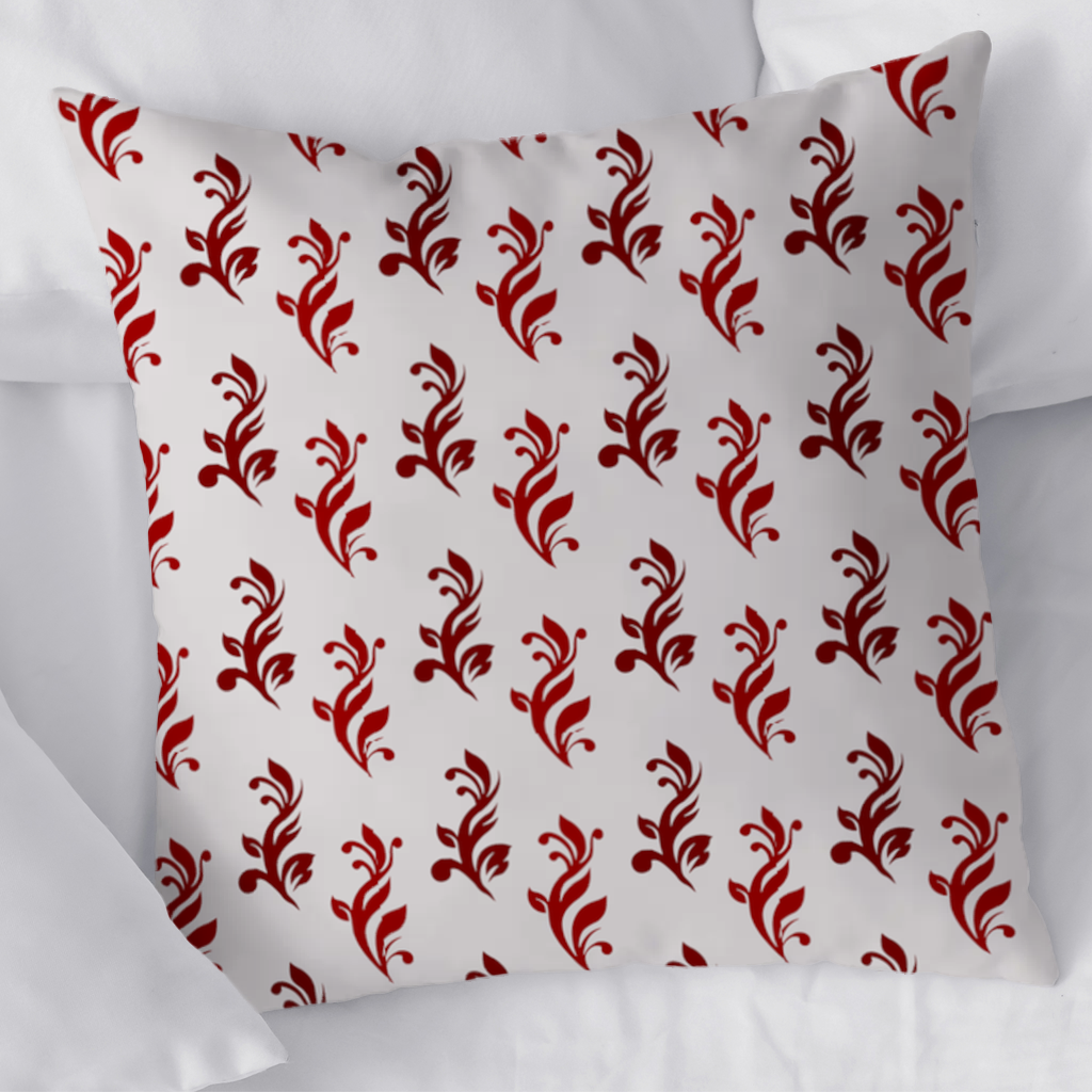 Burgundy Baroque Swirls Decorative pillow cover