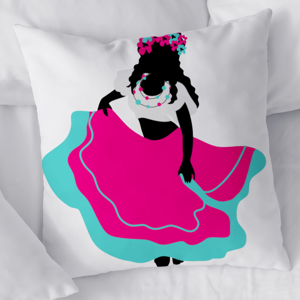 Mexican Folklorico Dancer Silhouette Decorative pillow cover