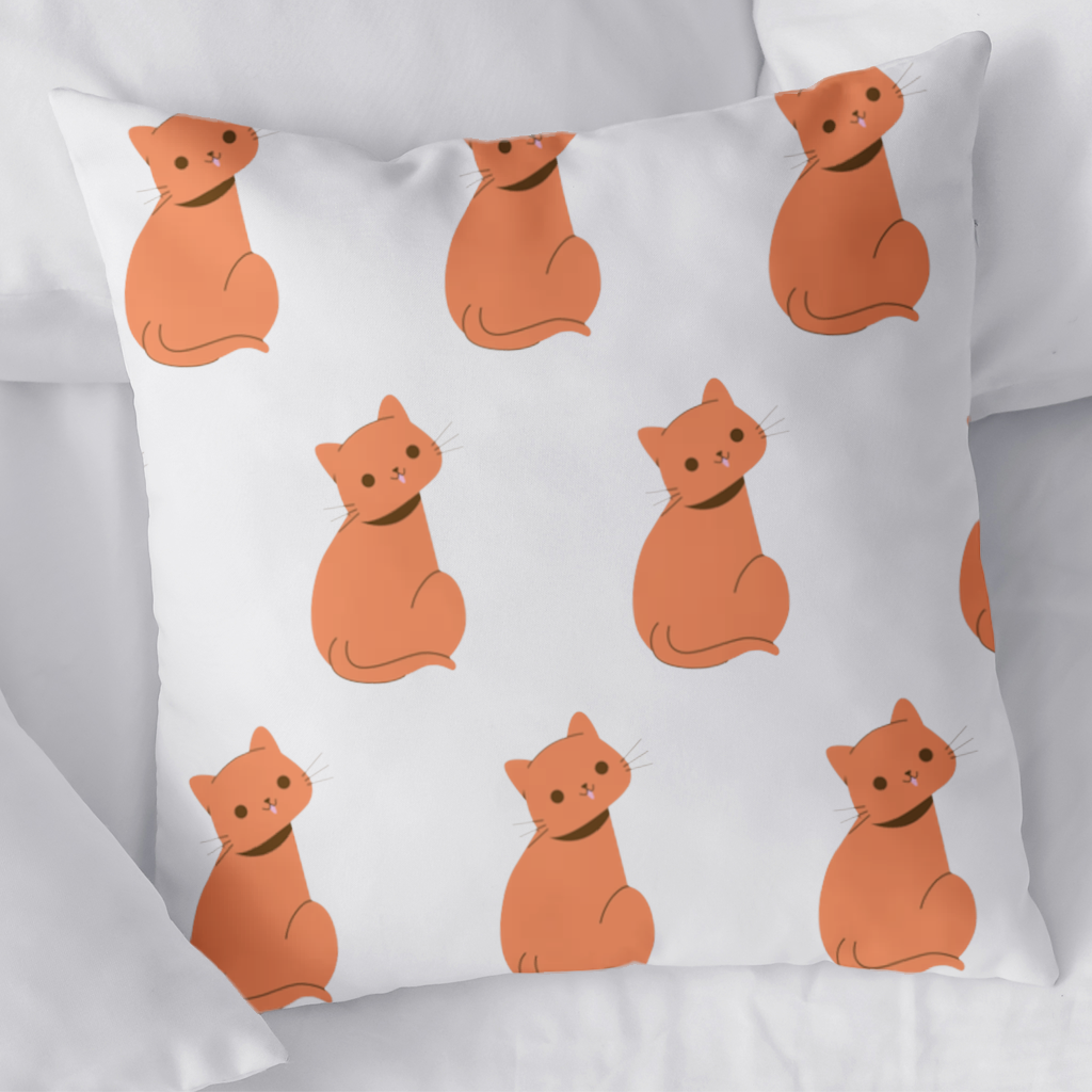 Kawaii Orange Cat Blep Decorative pillow cover
