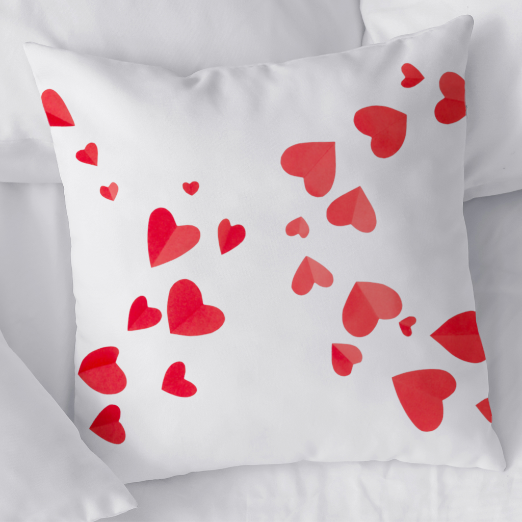 Red Hearts Frame Design Decorative pillow cover