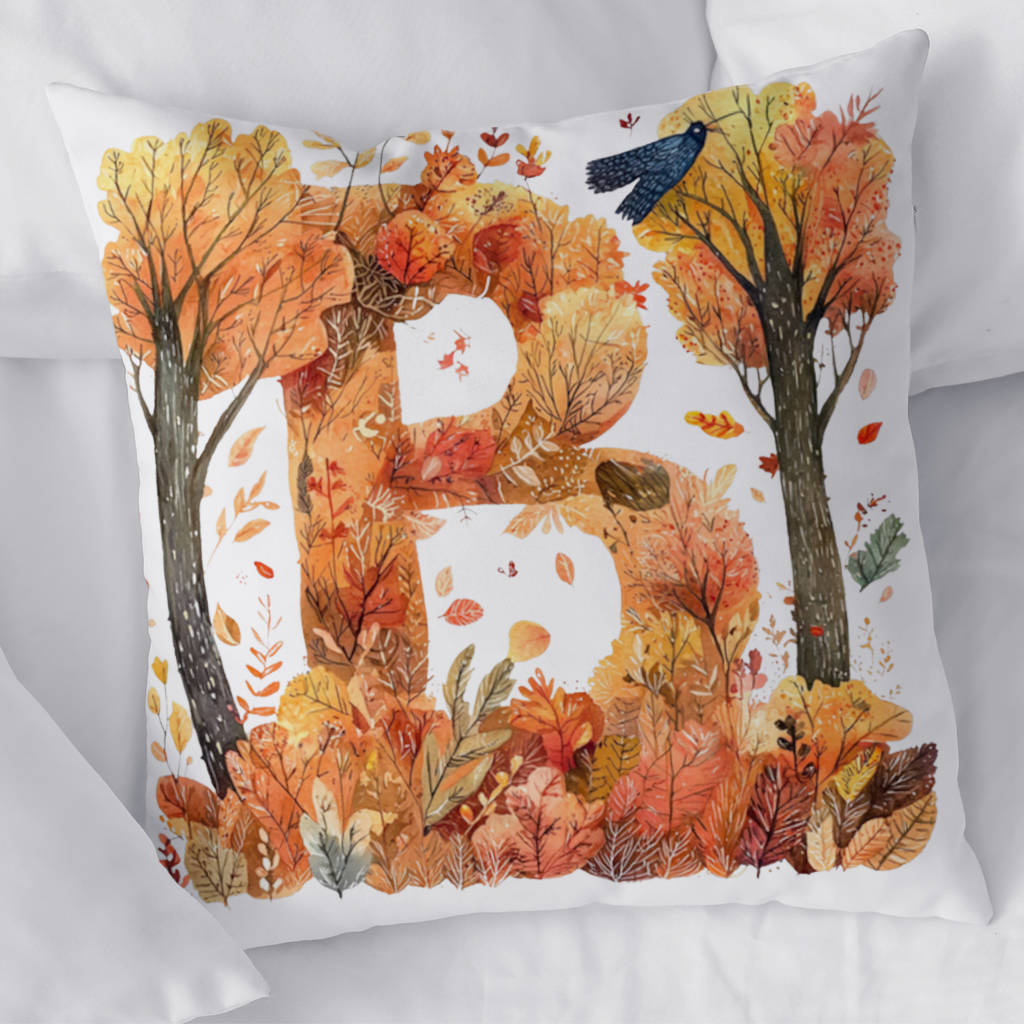 Fall Foliage Letter B Decorative pillow cover