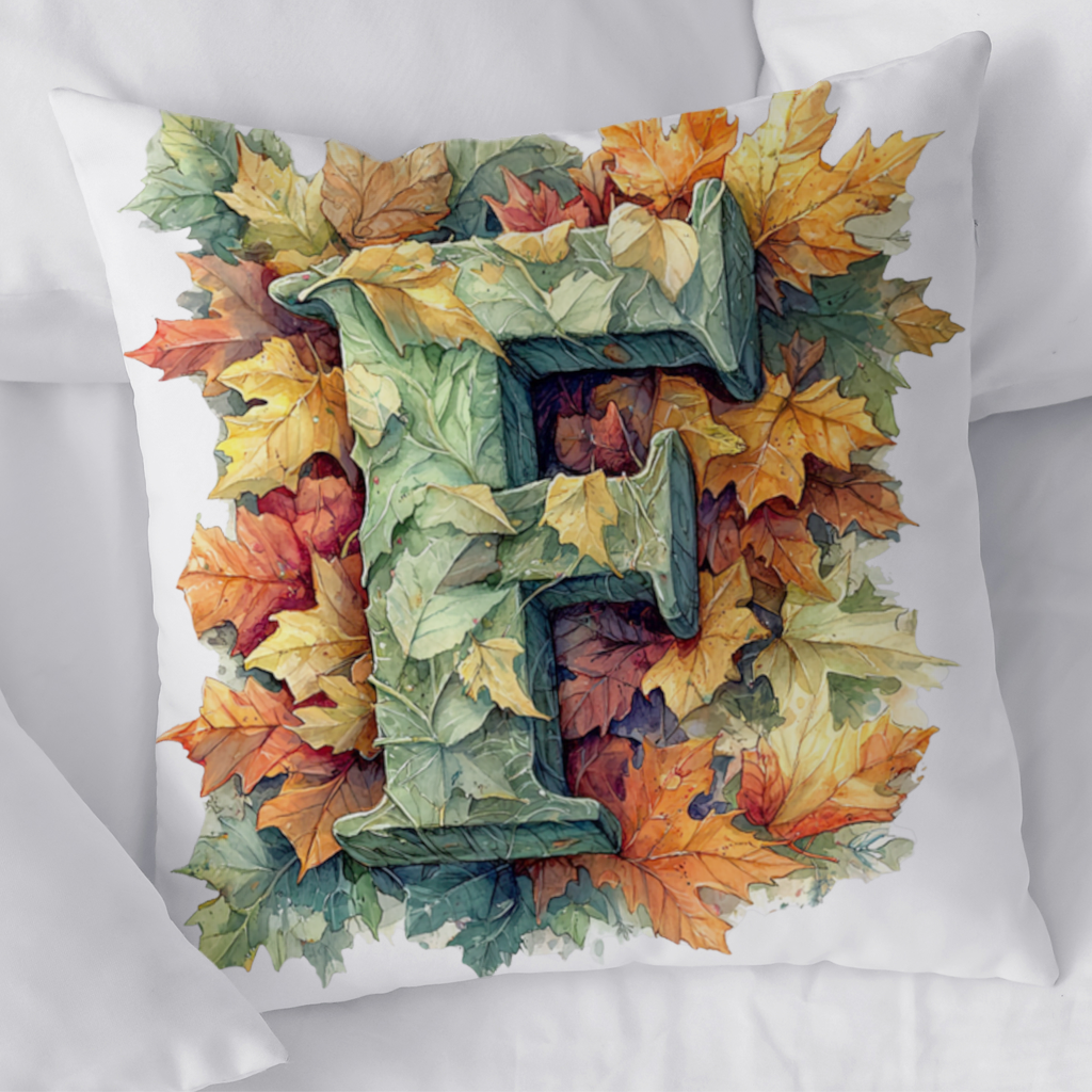 Autumn Leaf Monogram F Decorative pillow cover