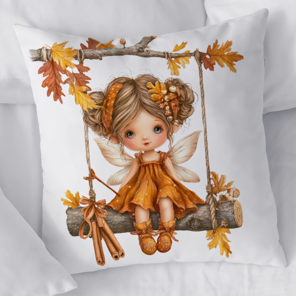 Whimsical Autumn Forest Fairy Decorative pillow cover