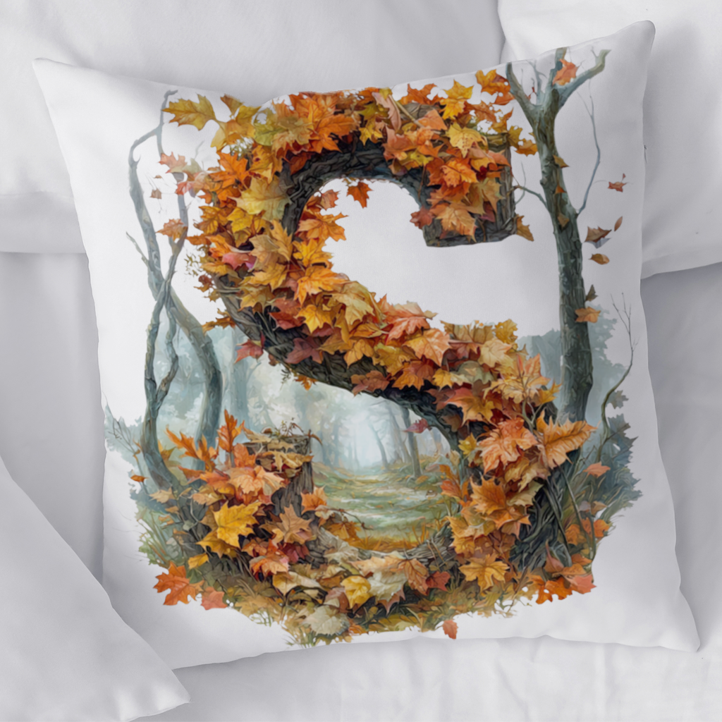 Autumn Maple Leaf Letter S Decorative pillow cover