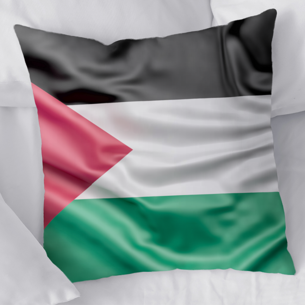Dalgalı Filistin Bayrağı Dekoratif Kırlent Kılıfı