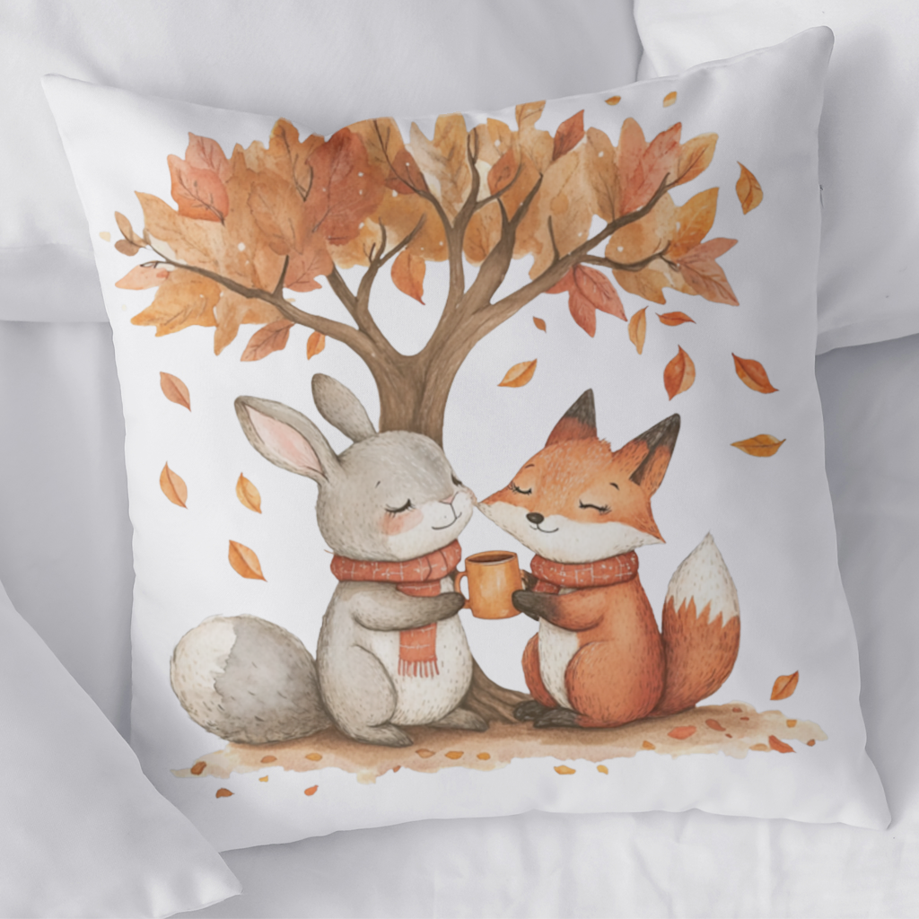 Cozy Autumn Fox and Rabbit 