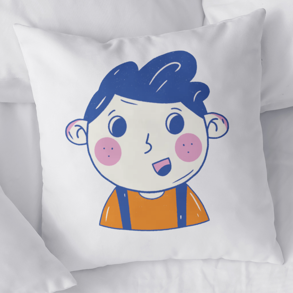 Cute Smiling Boy with Blue Hair 