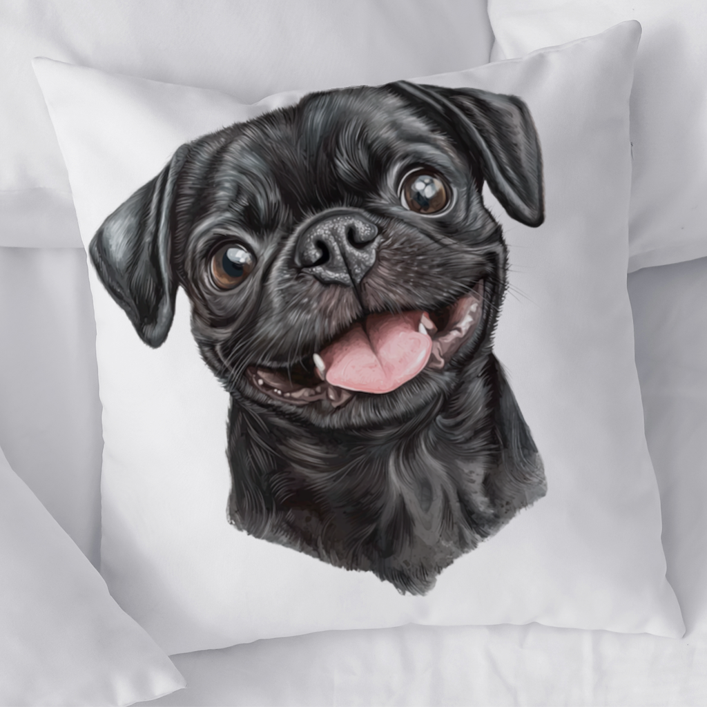 Happy Black Pug Face 