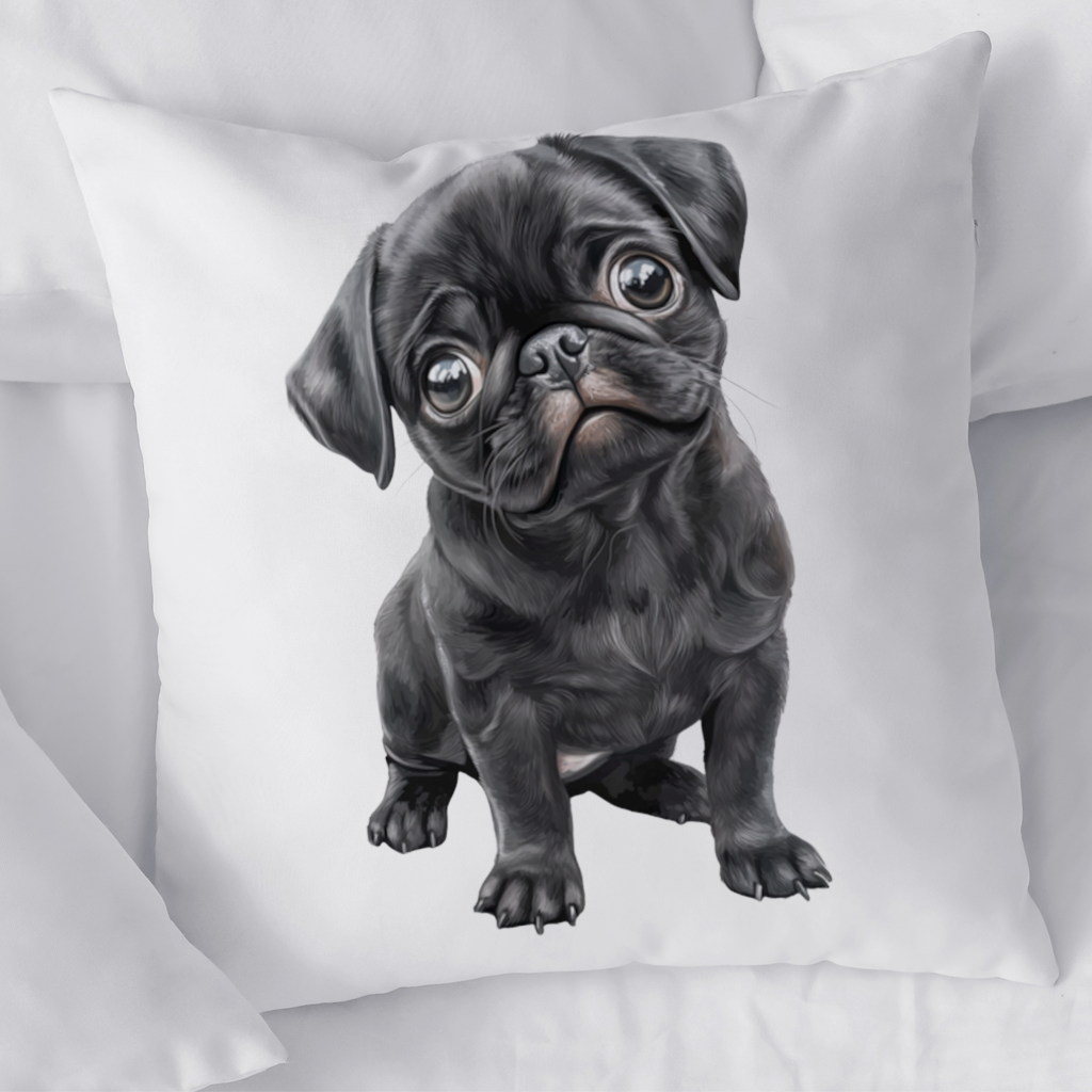 Innocent Black Pug Puppy 